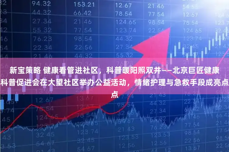 新宝策略 健康看管进社区，科普暖阳照双井——北京巨匠健康科普促进会在大望社区举办公益活动，情绪护理与急救手段成亮点