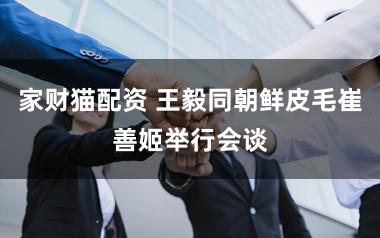 家财猫配资 王毅同朝鲜皮毛崔善姬举行会谈