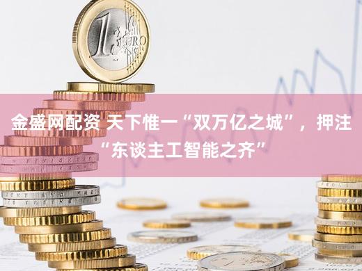 金盛网配资 天下惟一“双万亿之城”,押注“东谈主工智能之齐”