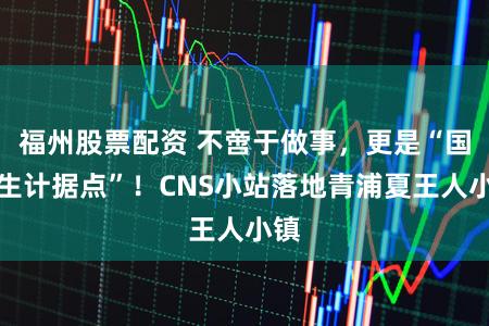 福州股票配资 不啻于做事，更是“国际生计据点”！CNS小站落地青浦夏王人小镇